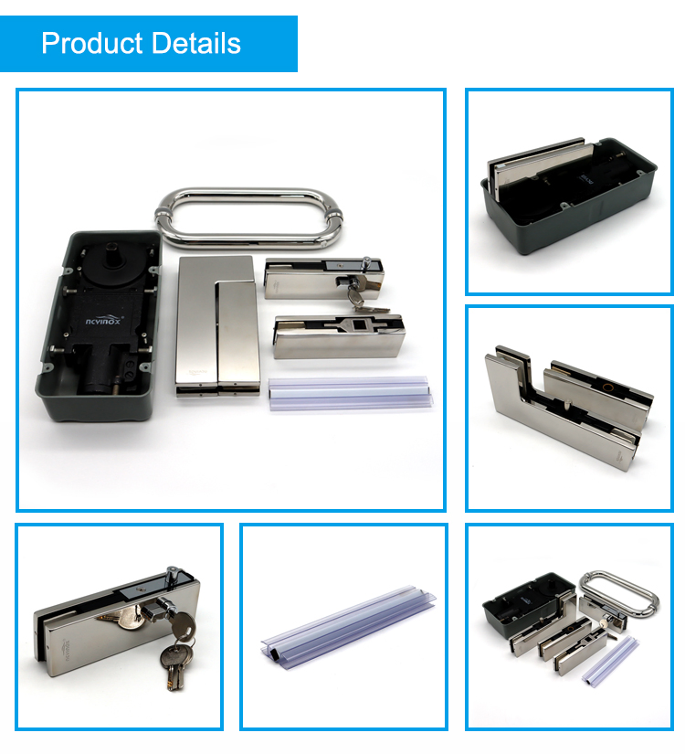 Universal Door Hardware Fitting Glass Door Floor Spring Combo Set Patch Fitting Hinges for Glass Door Accessories Patch Fitting