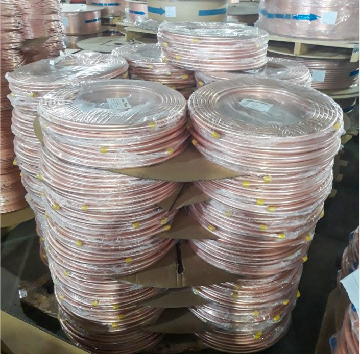 ASTM B88 Copper Tube/Pipe 1/4 3/8 5/8 Inch ASTM B280 C12200 C2400 Pancake Coil for Air Conditioning