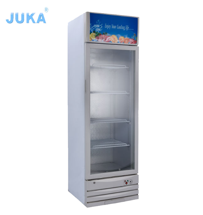 Upright Showcase with Glass Door and 12V DC Compressor LC-268 Solar Panel Battery Cooler