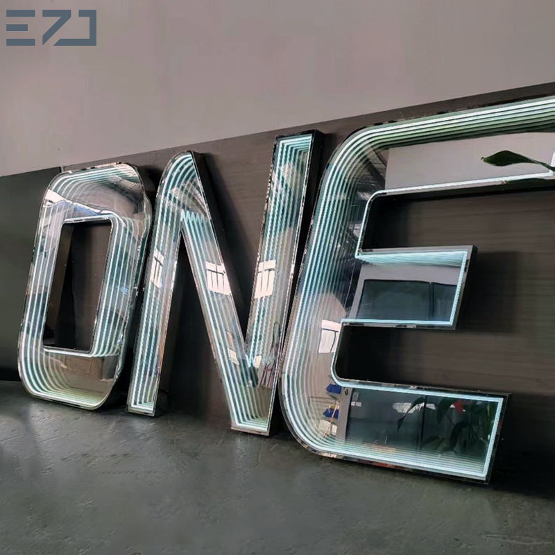 Endless Infinite Tunnel LED Letter Sign Board Outdoor 3D LED Big Letters