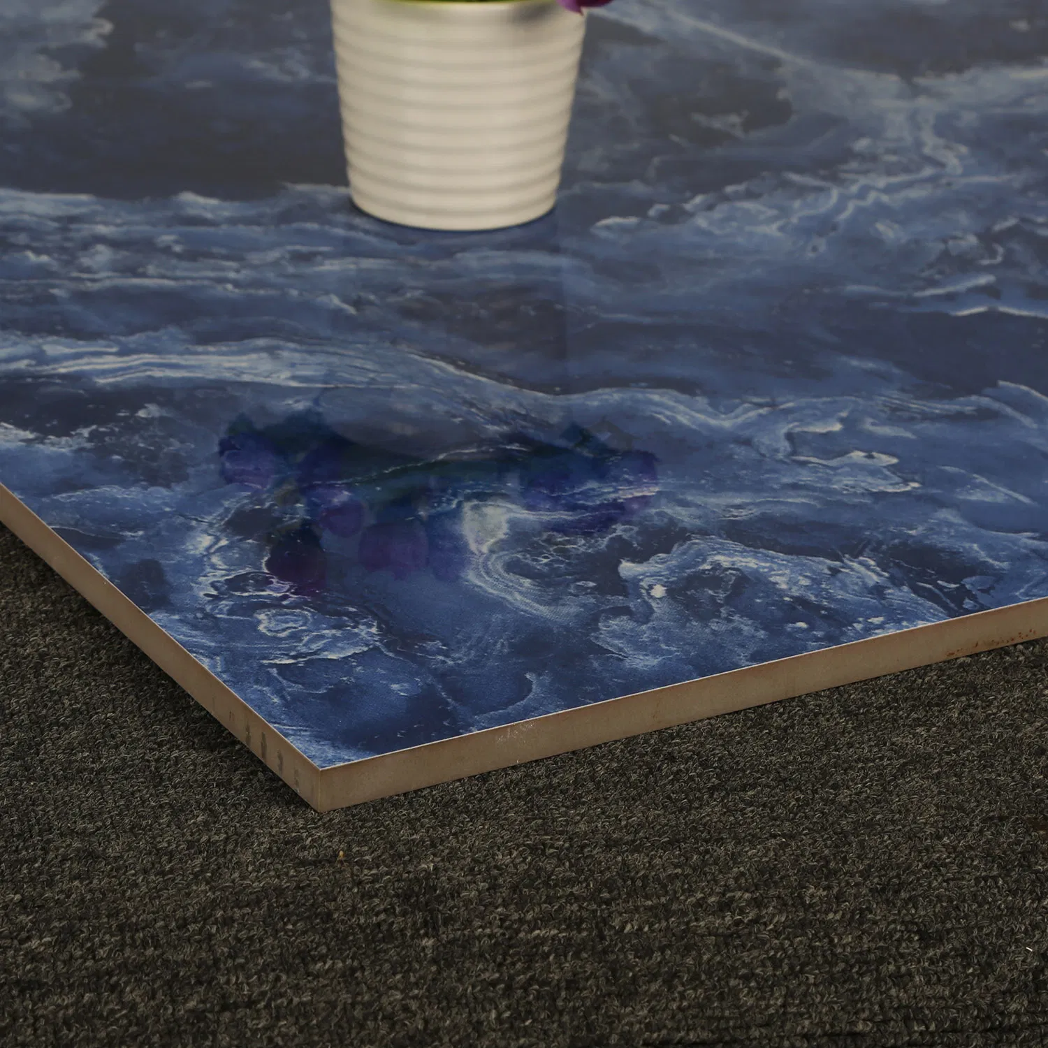 Anti Slip Bathroom Cheramic Blue Floor Tile