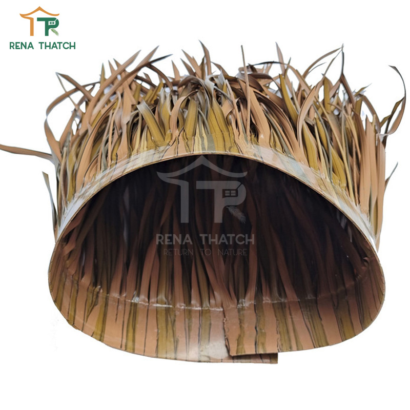 Weather Resistant Anti-UV Grass Thatch Roof Tile Artificial Synthetic Cogon Thatch