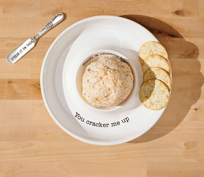 Ceramic Cheese Serving Dish Set with Silver Spoon