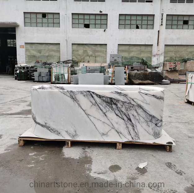 Бело-серый мраморный джакузи Nature Stone