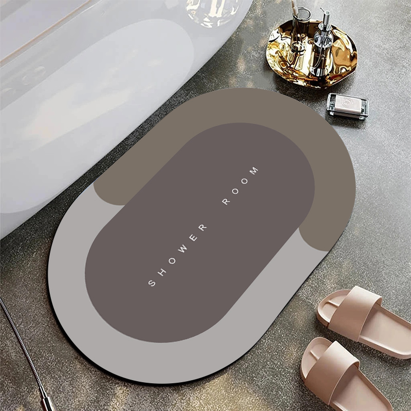 New Printed Custom Easy to Clean Mat Non-Slip Large Modern Rug for Family Bathroom and Kitchen Carpet Well Selling Grey and Brown Carpet Diatom Earth