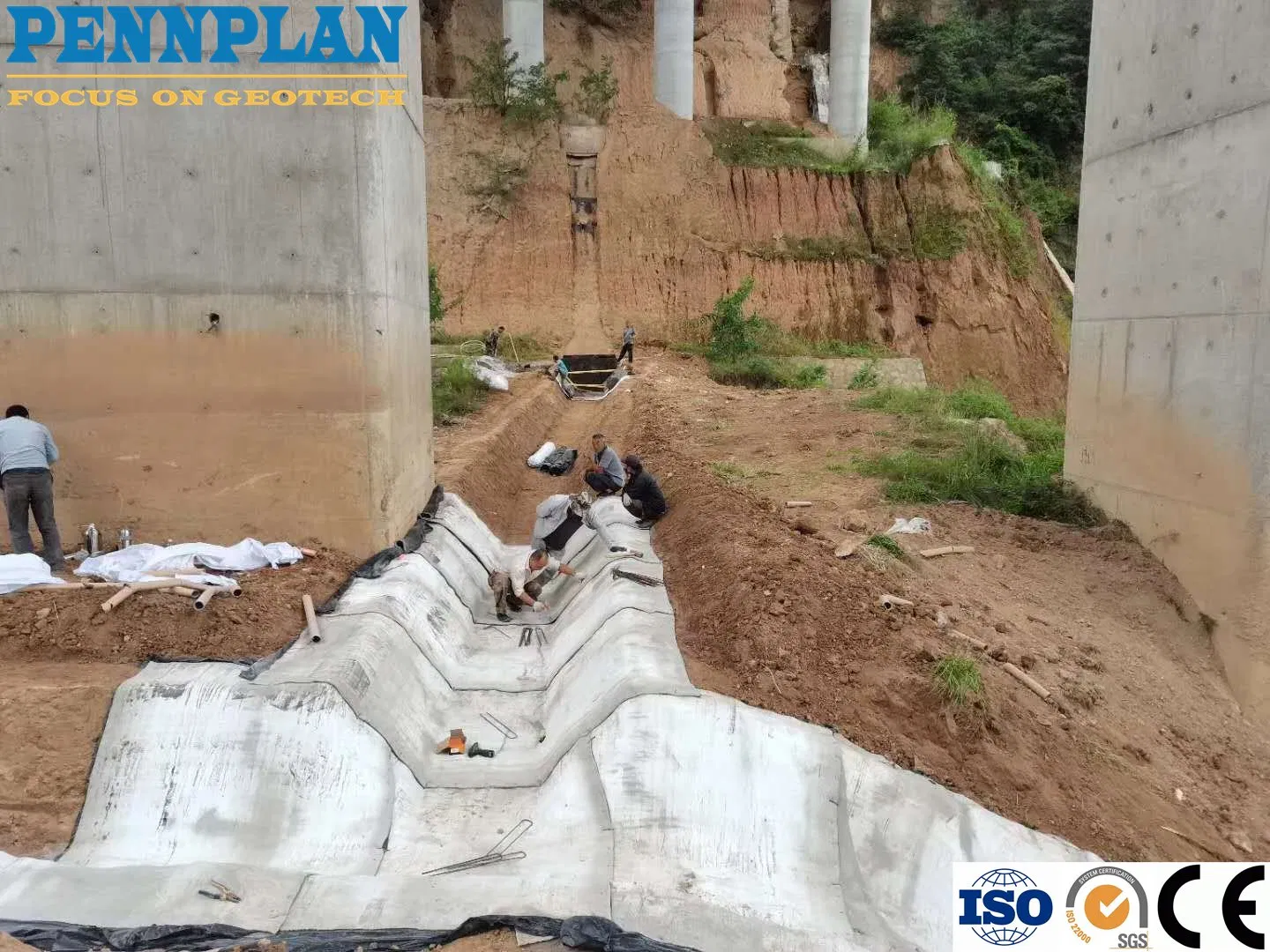 5mm 10mm 8mm 12mm Foam Concrete Curing Blanket Cement Canvas Concrete Mat Gccm Geosynthetic Cementitious Composite Mat Flexible Cement Canvas