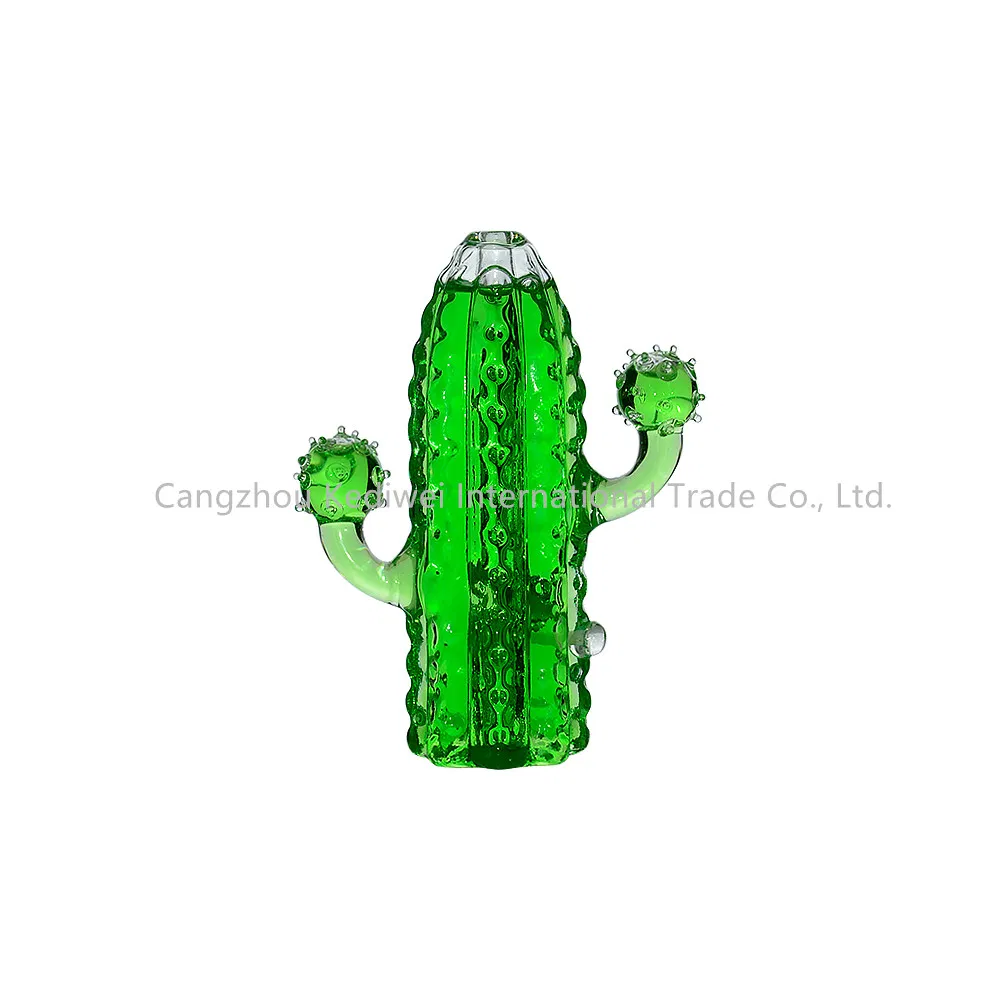 Wholesale Glycerin Cactus Design Glass Hand Pipe Smoking Pipe Oil Burner