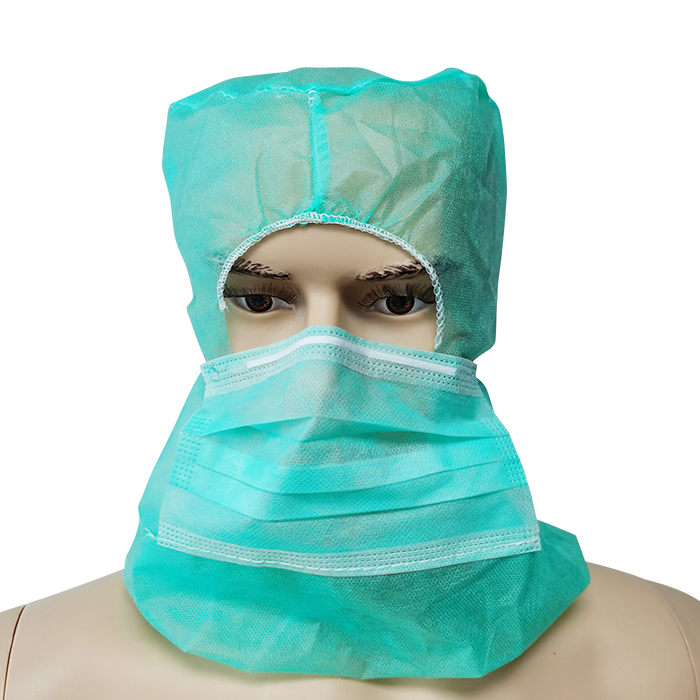 Factory Disposable with Face Mask Head Hood Cover with Facemasks Astronaut Cap