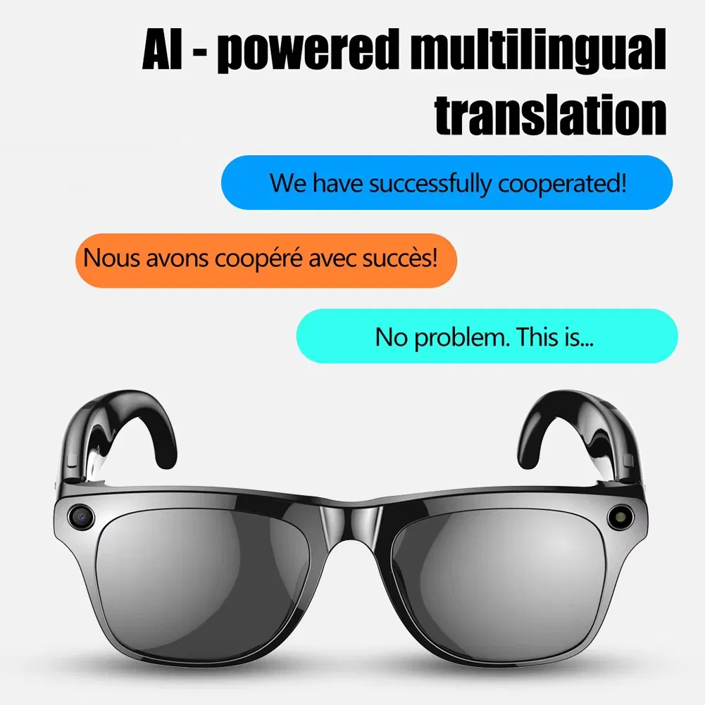 New Ai Smart Glasses 800wp Camera Anti-Shake Image Translation Video Calling Photo
