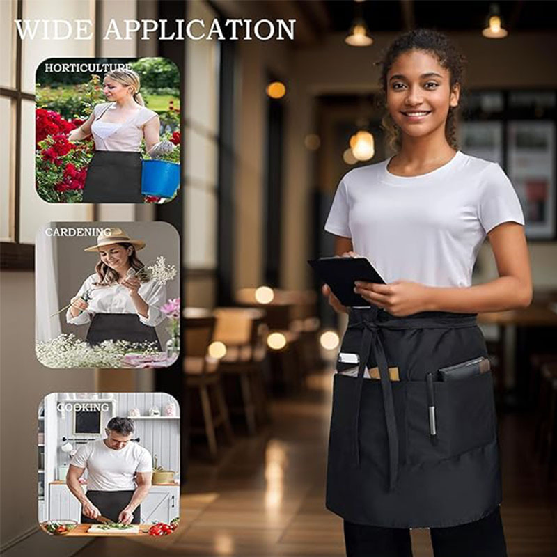 Custom Logo Anti-Fouling Polyester Restaurant Chef Kitchen Coffee Waiter Apron