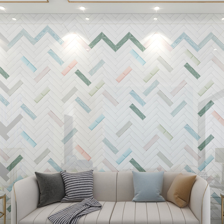 Waterproof Grey/Gray Rectangle Subway Porcelain Bathroom 3D Stickers Ceramic Bathroom Wall Tiles