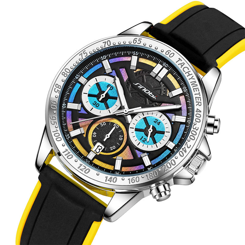 Waterproof Sports Men Wristwatch Quartz Multi-Function Watch for Men Luminous Chronograph