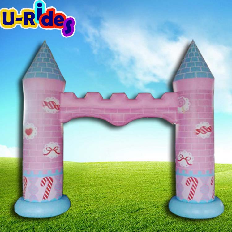 Charming Pink Inflatable Castle Arch for Event Decorations, Garden Parties& Outdoor Celebrations