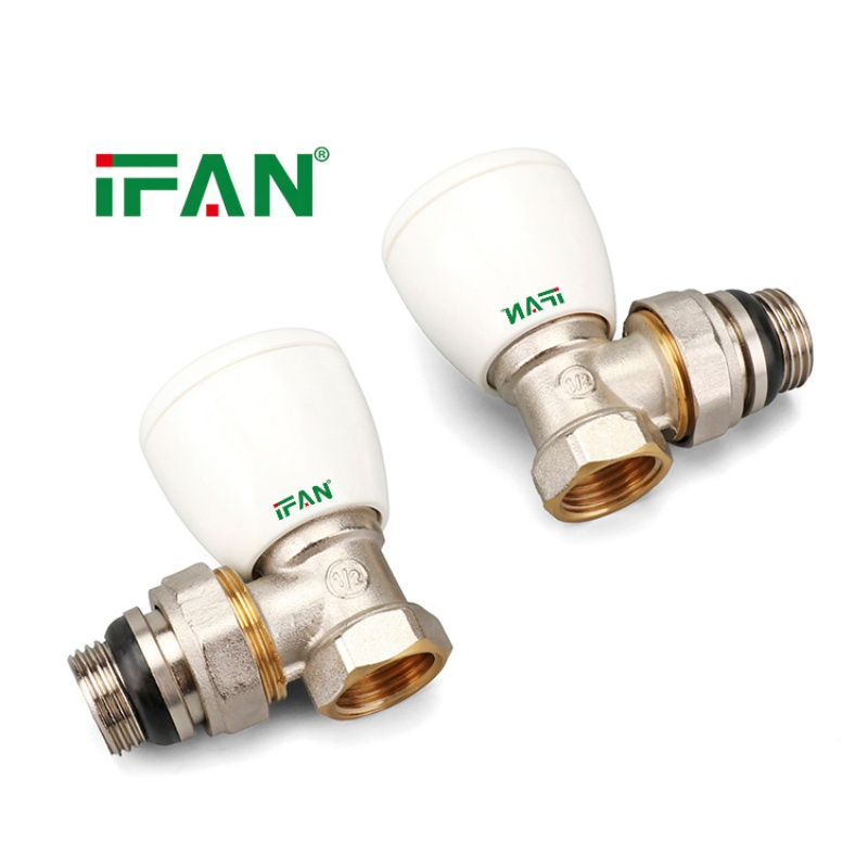 Ifan Manufacturer OEM Factory Thermostatic Water Heating Angle Type Manual Brass Radiator Valve for Radiator Heating