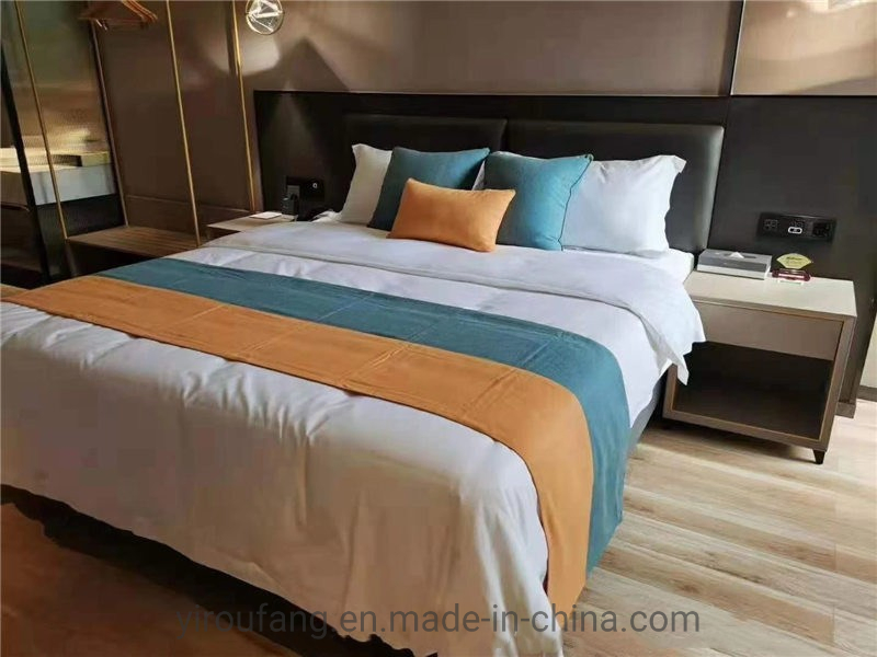 Five-Star Hotel Modern Simple Blue Stripe Twin Size Decorate Bed Flags