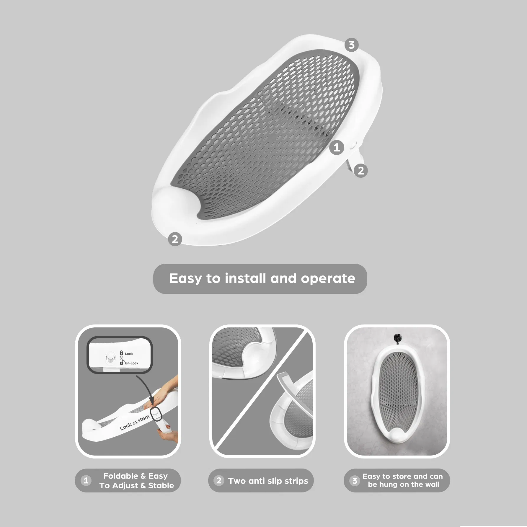 Ideal Newborn Baby Bath Tub Support