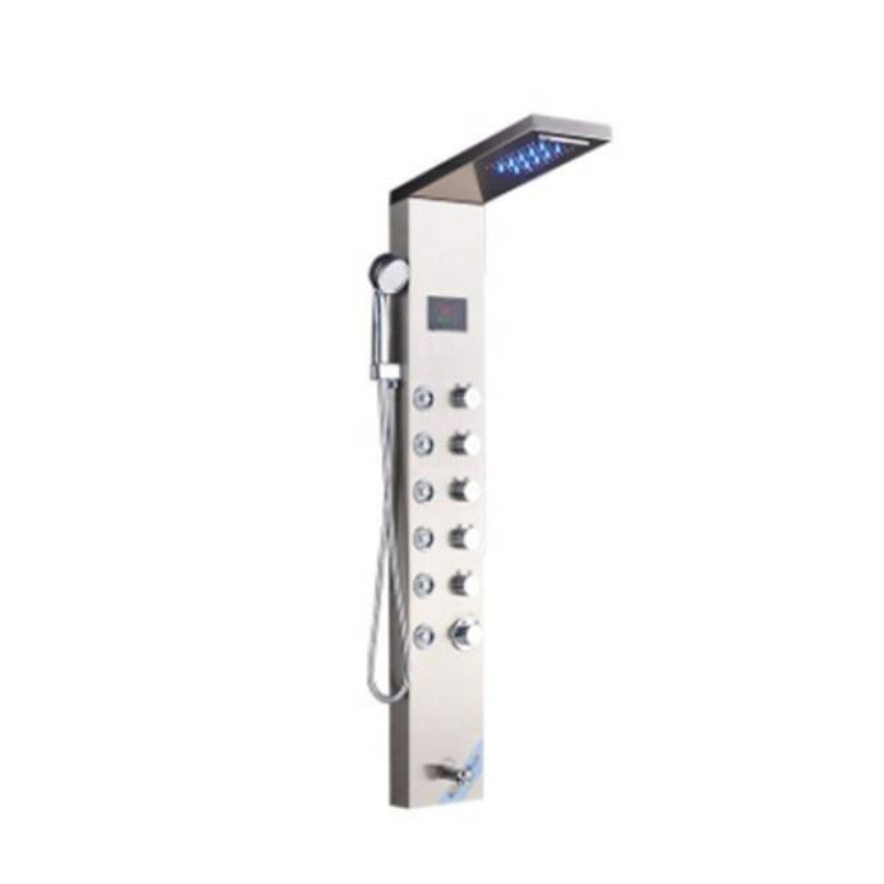 Factory Luxury Wall Mounted Thermostatic LED Rainfall Shower