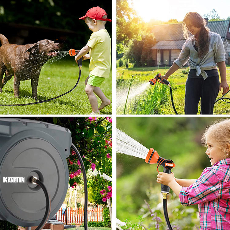 1/2'' Auto Retracting Hose Reel Pressure Washer Telescopic Handle Auto Hose Reel 15m/20m/30m