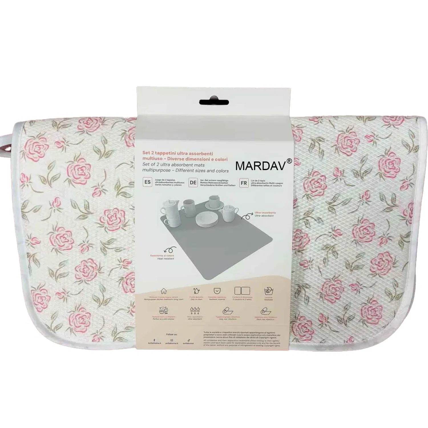 Коврик-сушилка для посуды 2 в 1, супервпитывающий