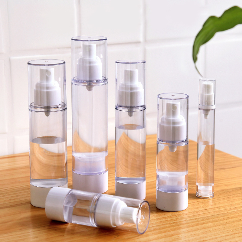 Wholesale Serum Pump Bottle Cosmetic Skincare Packaging Portable 15ml 20ml 30ml 50ml Vacuum Bottle