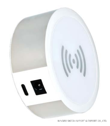 LED Light Desktop Quick 15W USB Wireless Charger Qi Fast Wireless Charging with Changeable LED Color for Any Qi-Enabled Devices