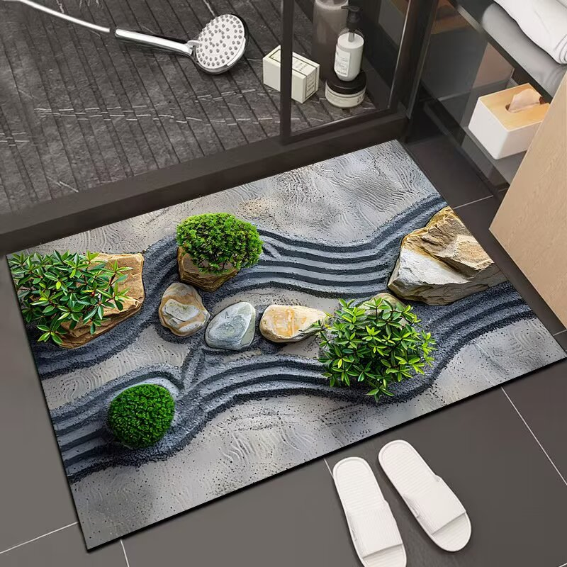 Luxury Household Washroom Small Stone Bath Rug Memory Foam Mat Diatomite Shower Carpets for Bathroom