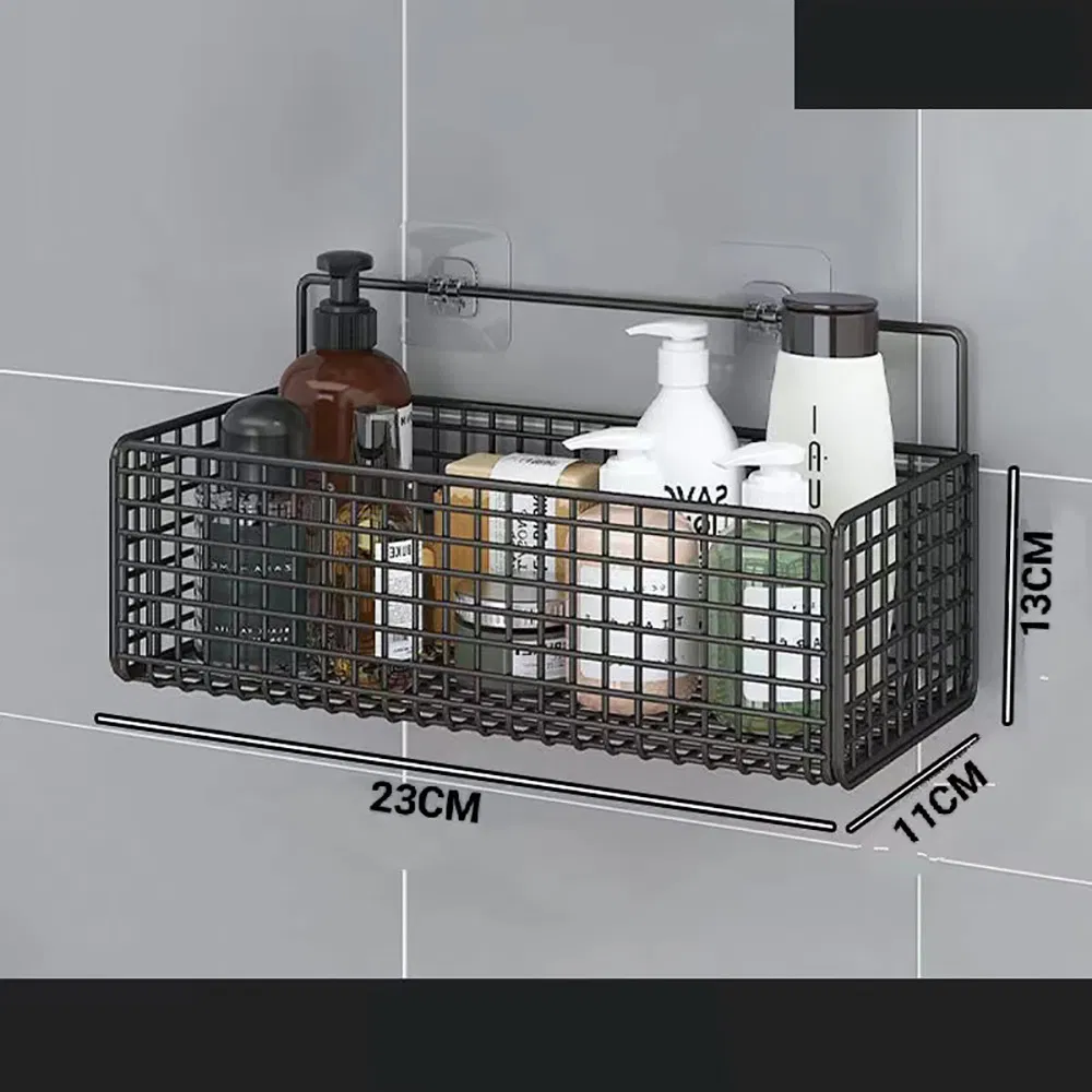 Decorative Wire Basket Black Metal Wall Storage Fruit Vegetable Snacks Organizer Mi24306