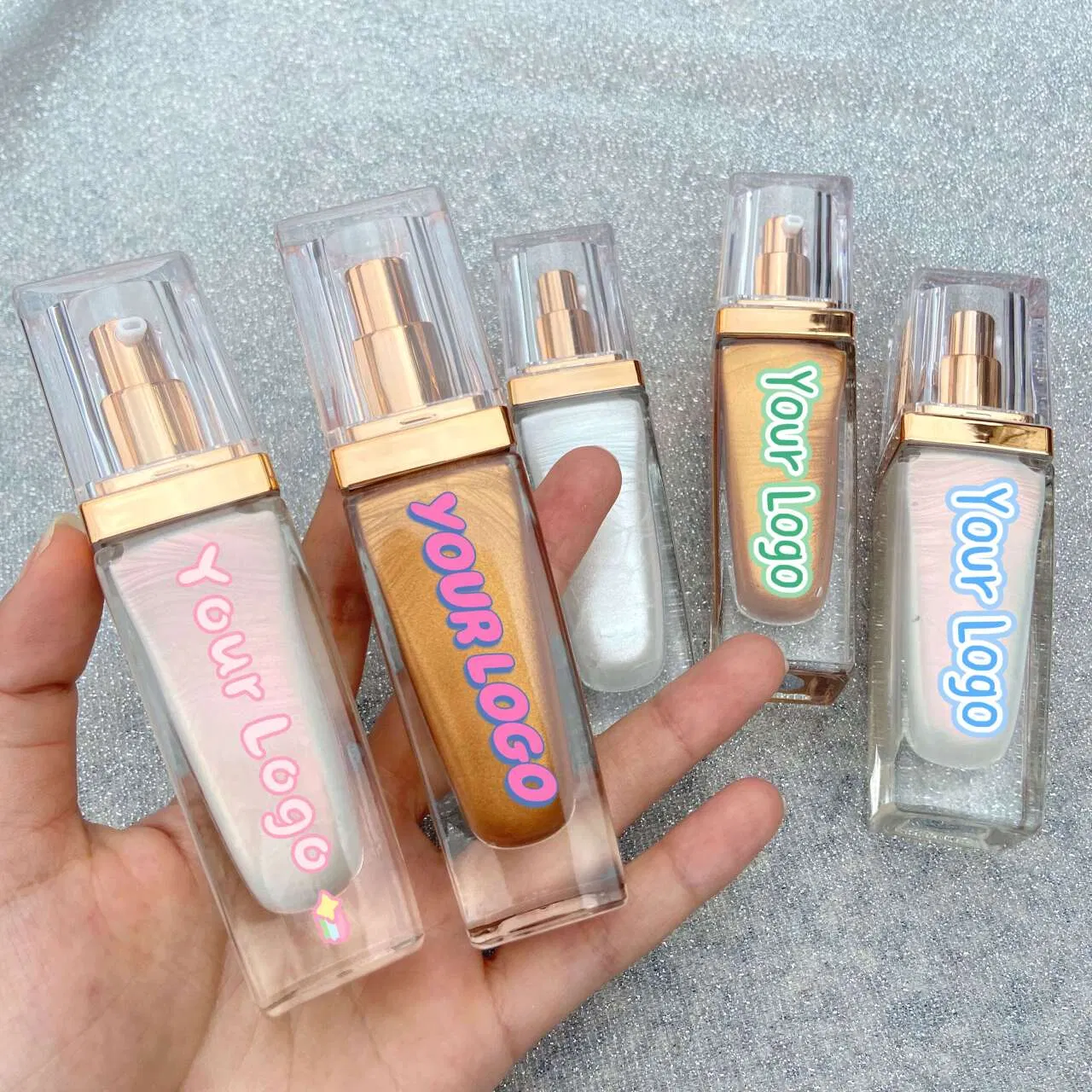 Body Liquid Highlighter Private Label Vegan Bronzer Liquid Glitter Highlight Cosmetics