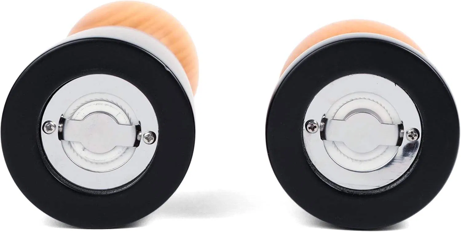 5/6/8-Inch Manual Wooden Beech Wood Salt and Pepper Grinder Set Custom Logo