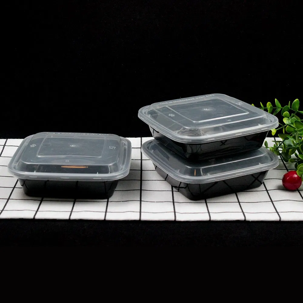 Microwave Disposable Plastic Food Container PP Square Box with Lid