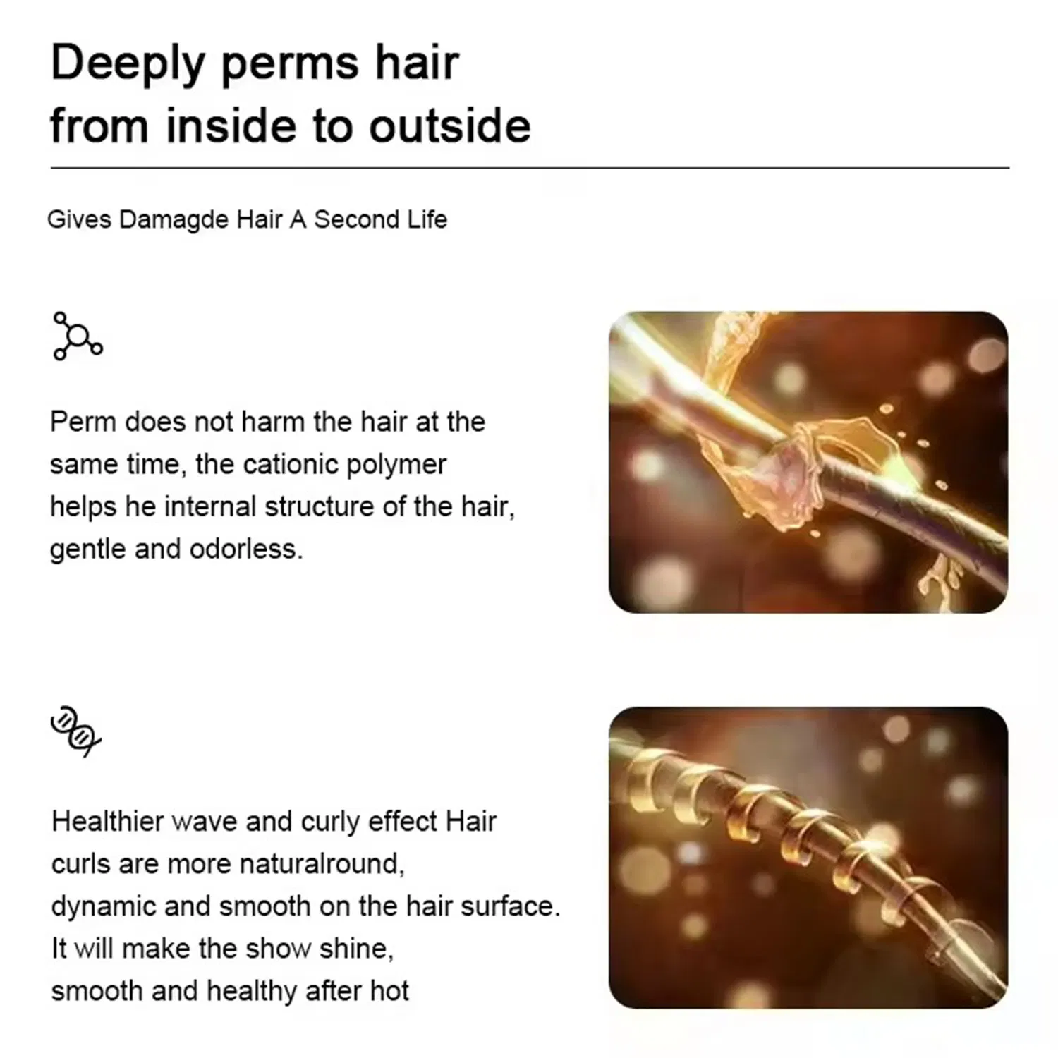 Professional Korean Down Perm Lotion Curling Cream for Natural Hair