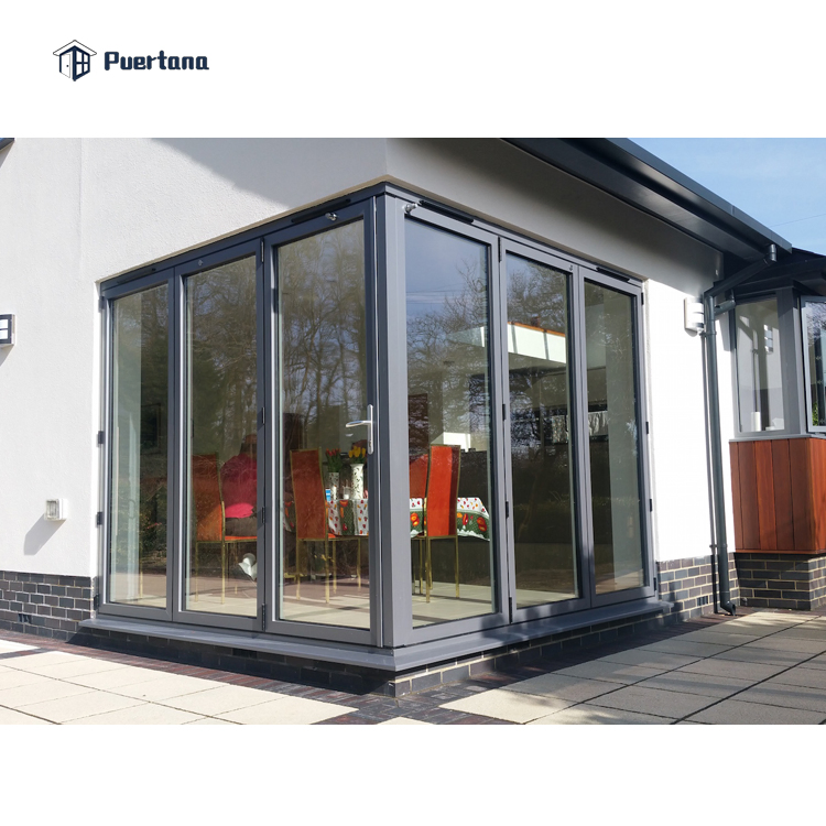 America Standard Aluminum Folding 90 Degree Corner Bi-Folding Patio Door for Mountain House / Condo