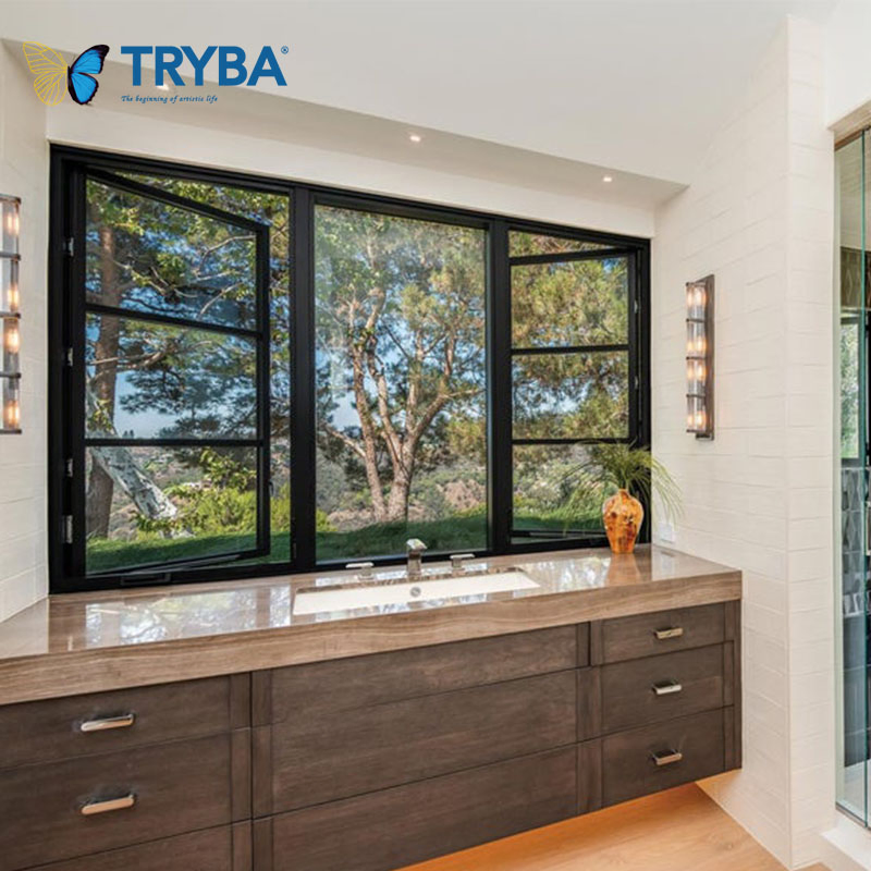 Energy Efficient Triple Pane Glass Thermal Break Aluminium Casement Windows for Passive House