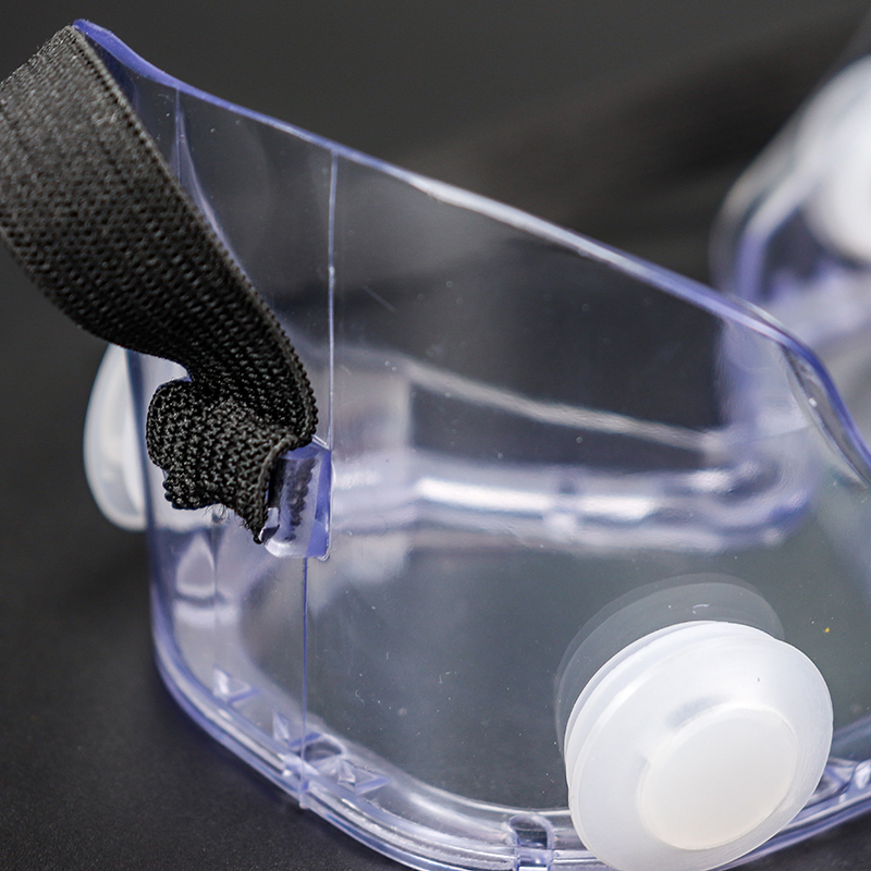Manufacturers China Custom Logo Adult Protection Clear Round Work Safety Goggles with Strap