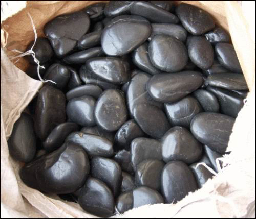 Natural Stone polished Black Pebble Stone for Floor Paving Garden Landscape