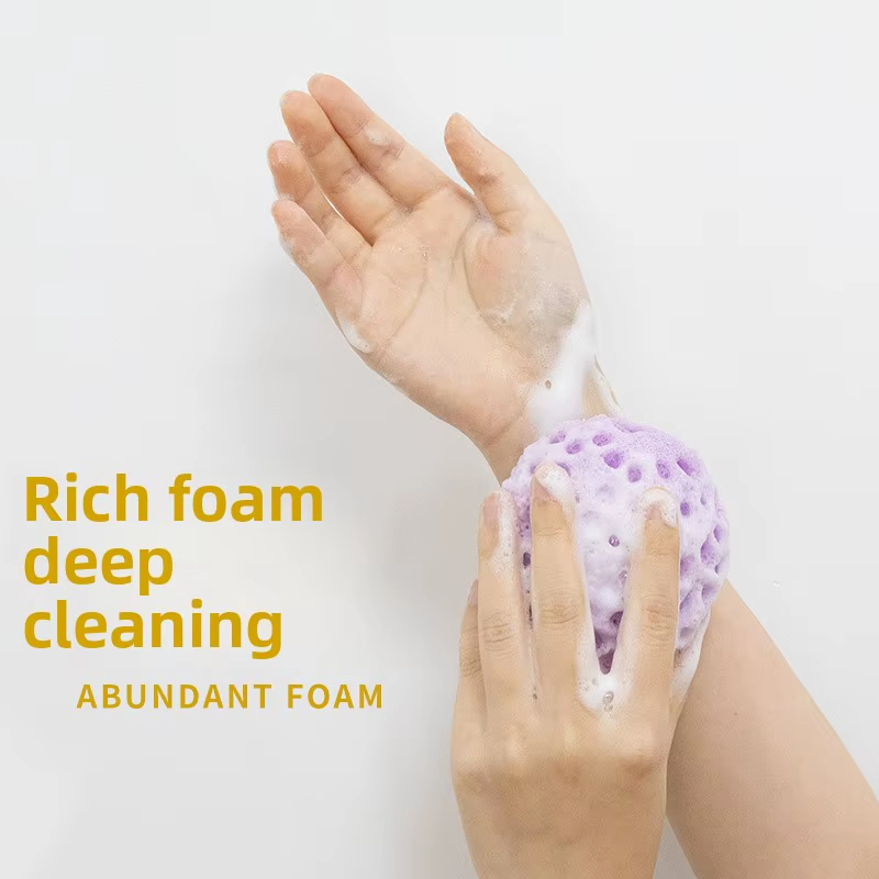 Hot Sale Cheese Bath Ball Soft Foaming Body Cleanser Honeycomb Sponge Facial Cleansing Artifact Home Use Bath Brushes and Scrubbers