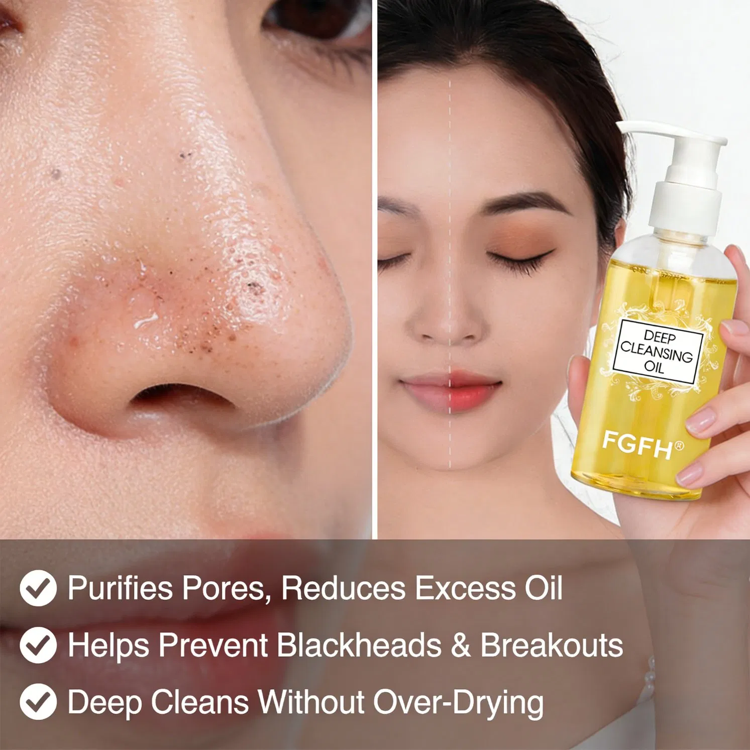 Makeup Remove Facial Acne Purifying Clean Pores Deep Cleansing Oil Control Cleansing Oil