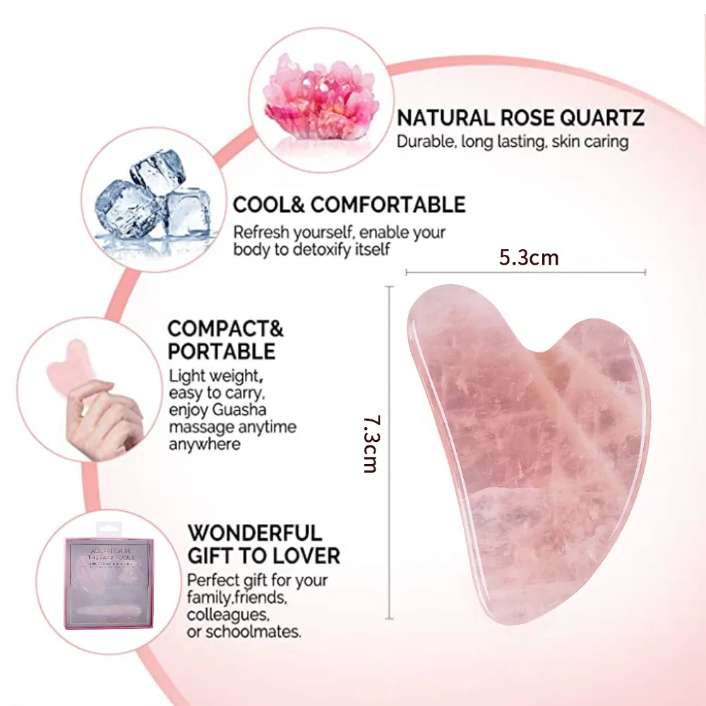 Rose Quartz Guasha Facial Body Guasha Board