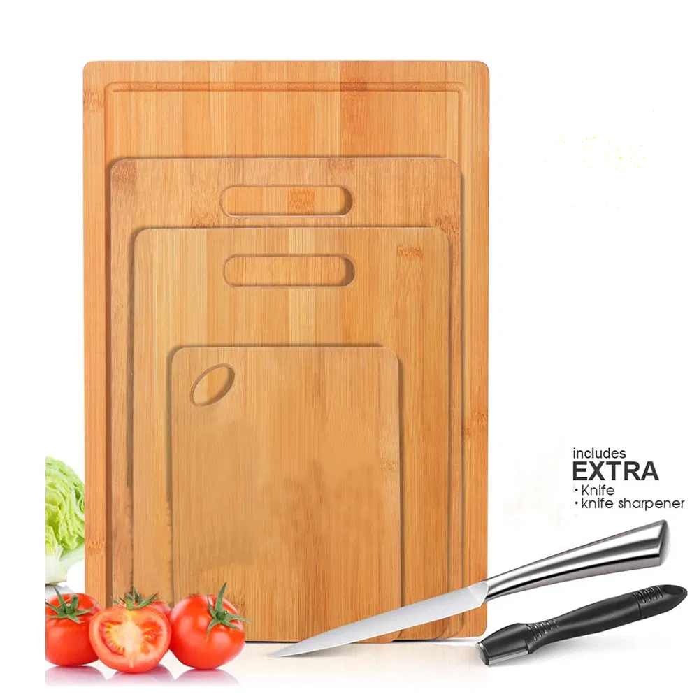 Set of 4 Bamboo Cutting Boards Set