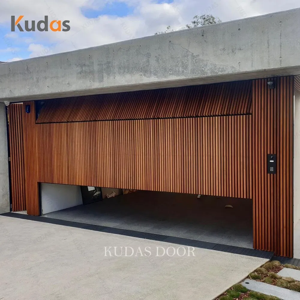 Combined Solid Wood Garage Door with High Insulation Alu Anti-Theft Performance Electric Garage Door
