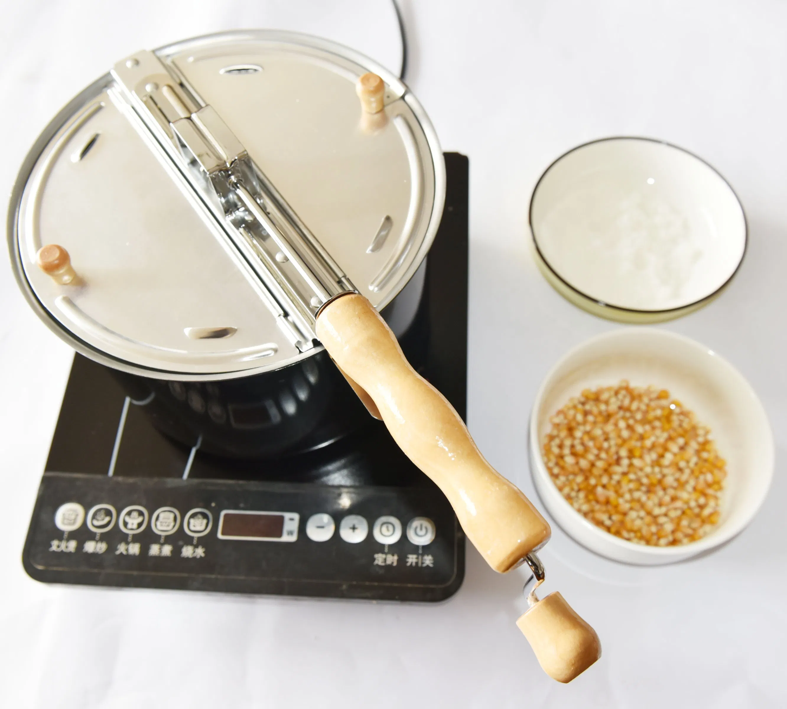 Aluminum Pop Stovetop Popcorn Popper with Removable Handle