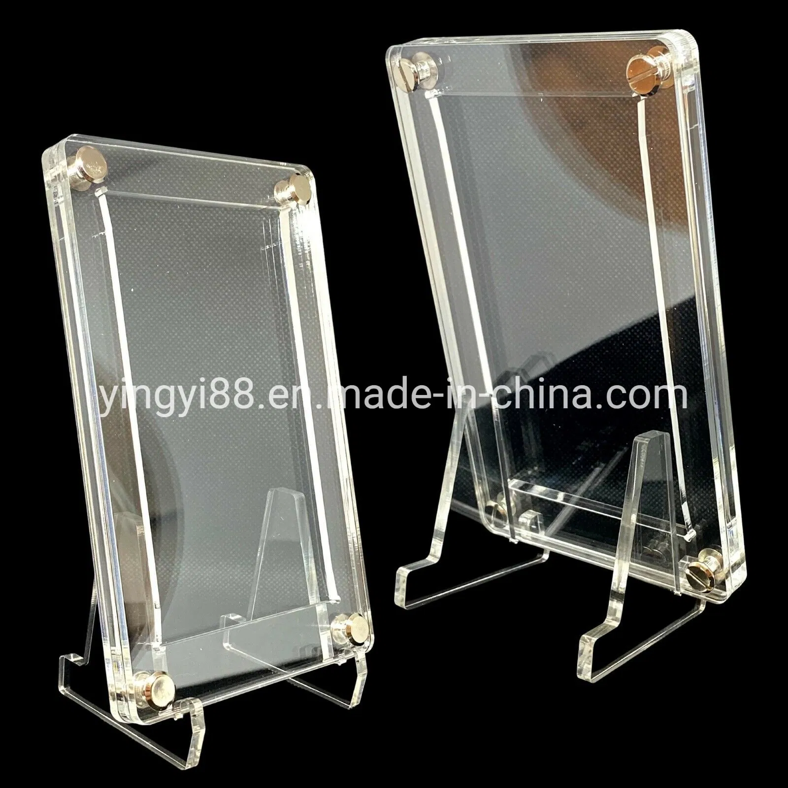 Custom Clear Anti-UV Acrylic Pokemon Psa Graded Card Stand Holder with Base