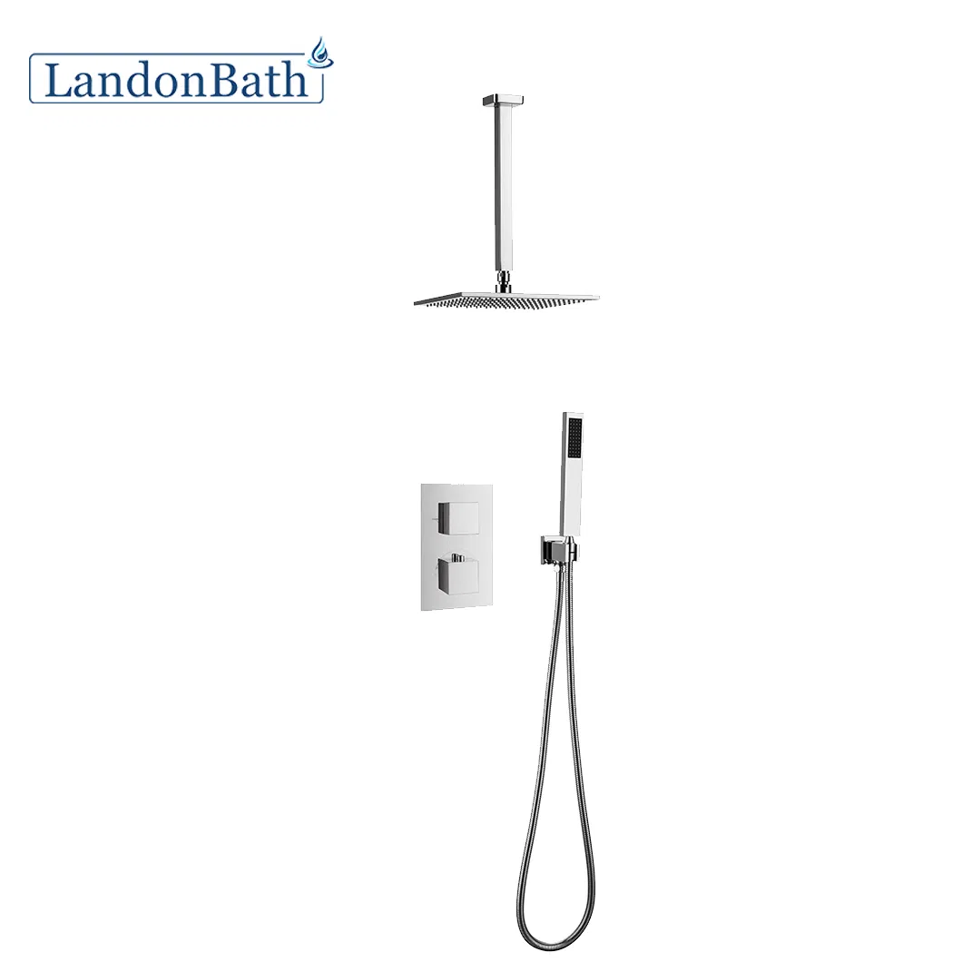 Upc Single Handle Bathroom Concealed Rain Shower Set Contemporary Concealed Shower Faucet System Hot Cold Water Mixer Black