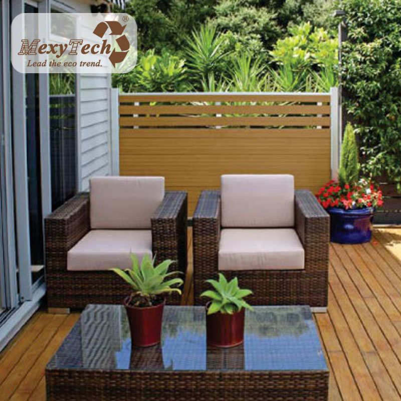 Middle Trellis Decorative WPC-Aluminum Combination Garden Fence for Outdoor