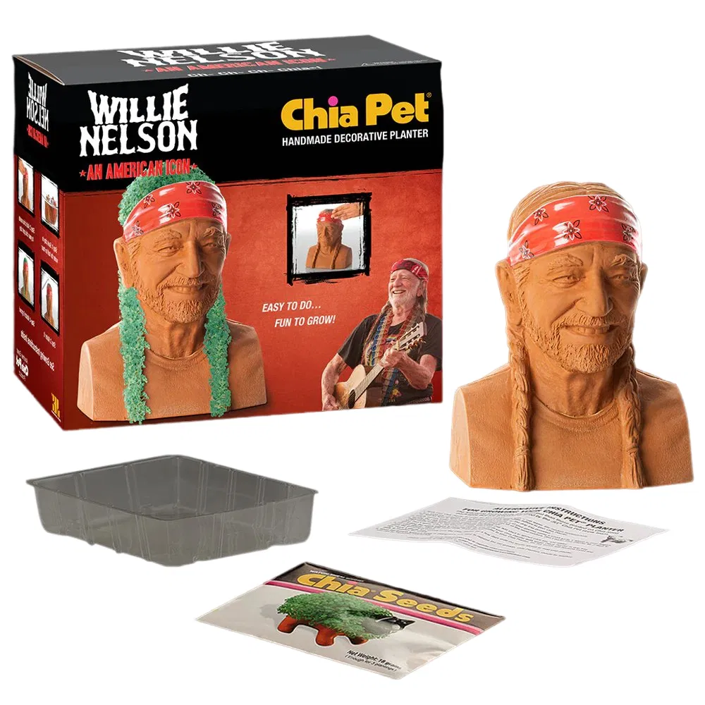 Willie Nelson Chia Pet Handmade Decorative Planter
