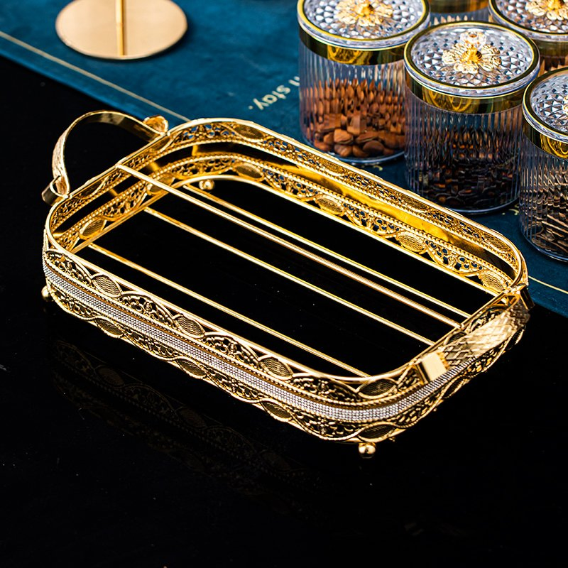 Saudi Arabian Style Featuring 6 a Gold-Plated Iron Candy Bowl