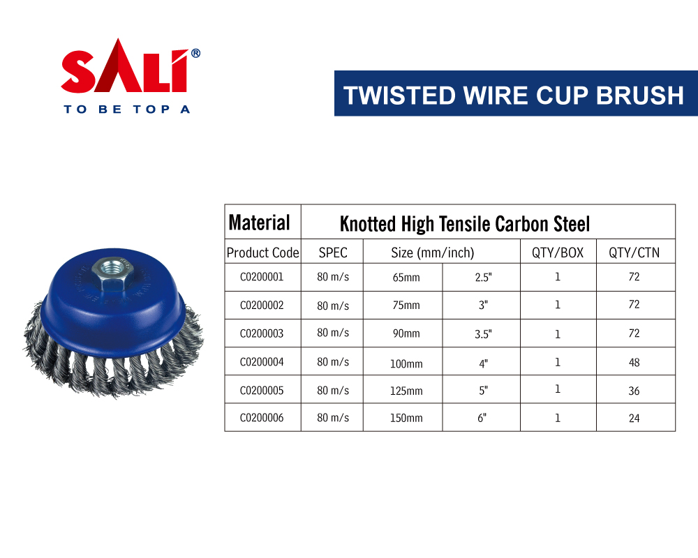 Sali Good Quality 3" Twisted Cup Brush with Color Box Packing