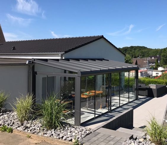 Thermal Break Aluminum Alloy Frame Tempered Glass Sunroom Aluminium Windows and Doors Outdoor Sound/Heat/Water Insulation Sun Rooms for House Decor