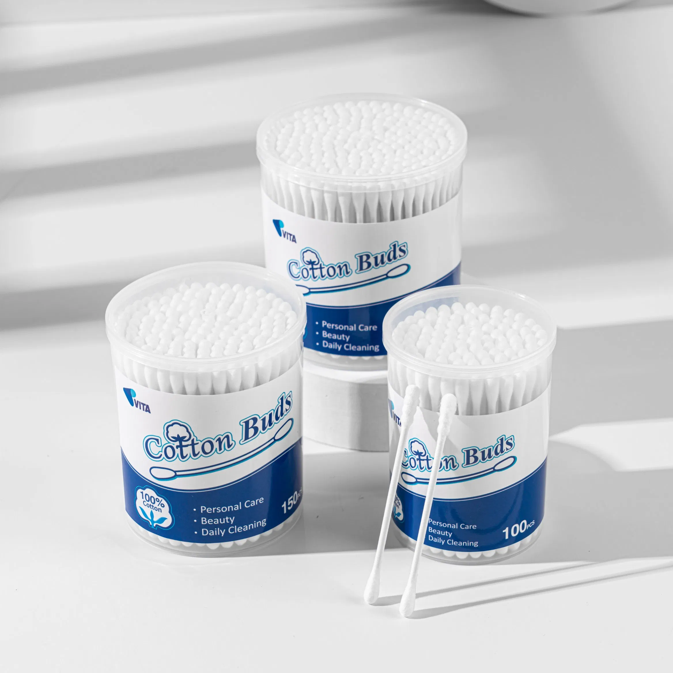 150 Count Cotton Swabs on Paper Sticks for Daily Care