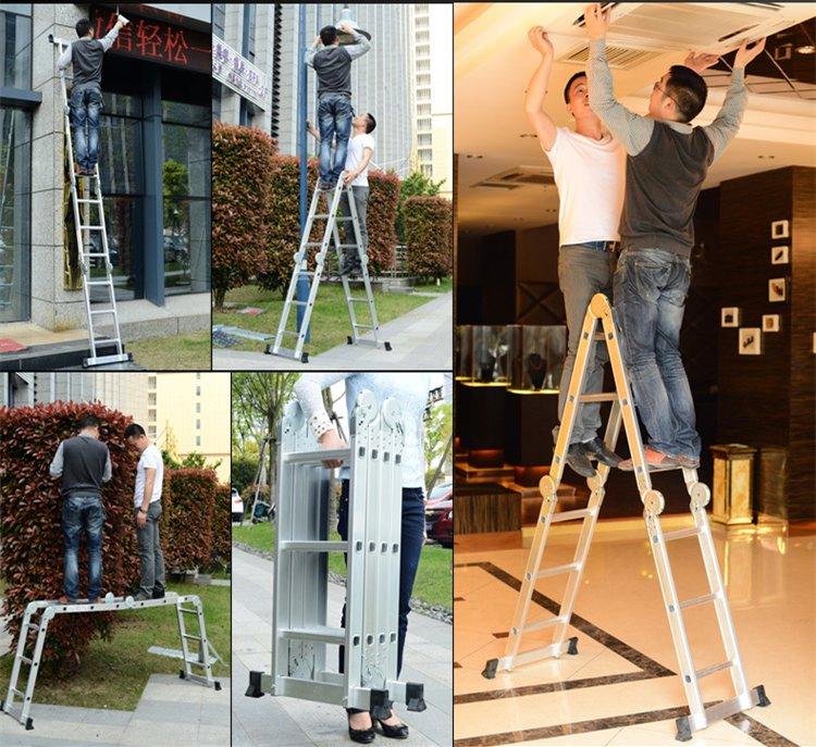 Metal Step Stool Household Work Platform Domestic Multi-Purpose Combination Folding Aluminum Ladder